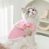Summer Thin Cat Clothes Macaron Bow Suspender Blue Cat Kitten Small and Medium Dog Pet Clothing