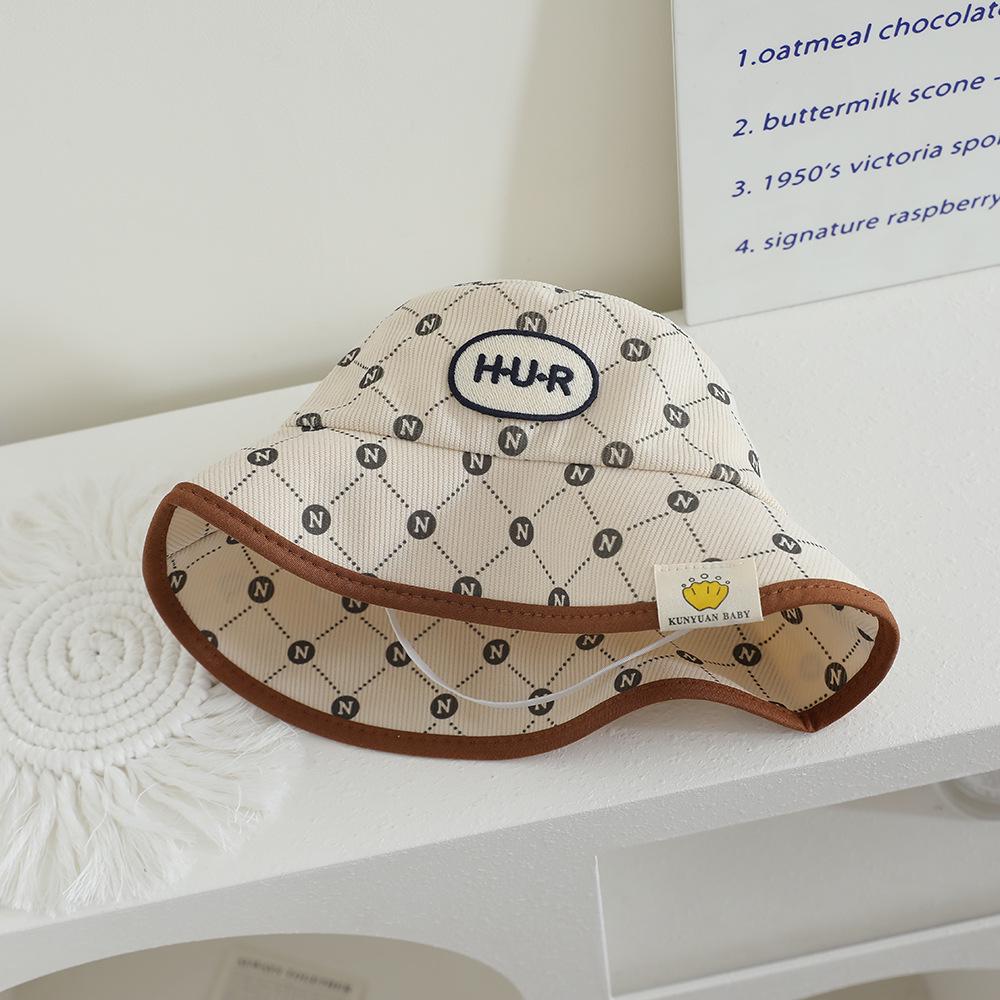 Children's Autumn/Winter Corduroy Fisherman Hat - Korean Style, Graffiti Design, Fashionable Baseball Cap.