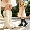 Bottes hautes pour fille Style Princesse Hiver Fermeture éclair latérale Similicuir Mode Enfant Âges 4-16