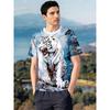 Summer Printed 3D Digital Tiger Loose Plus Men's Casual Trendy Short Sleeved T-shirt Top
