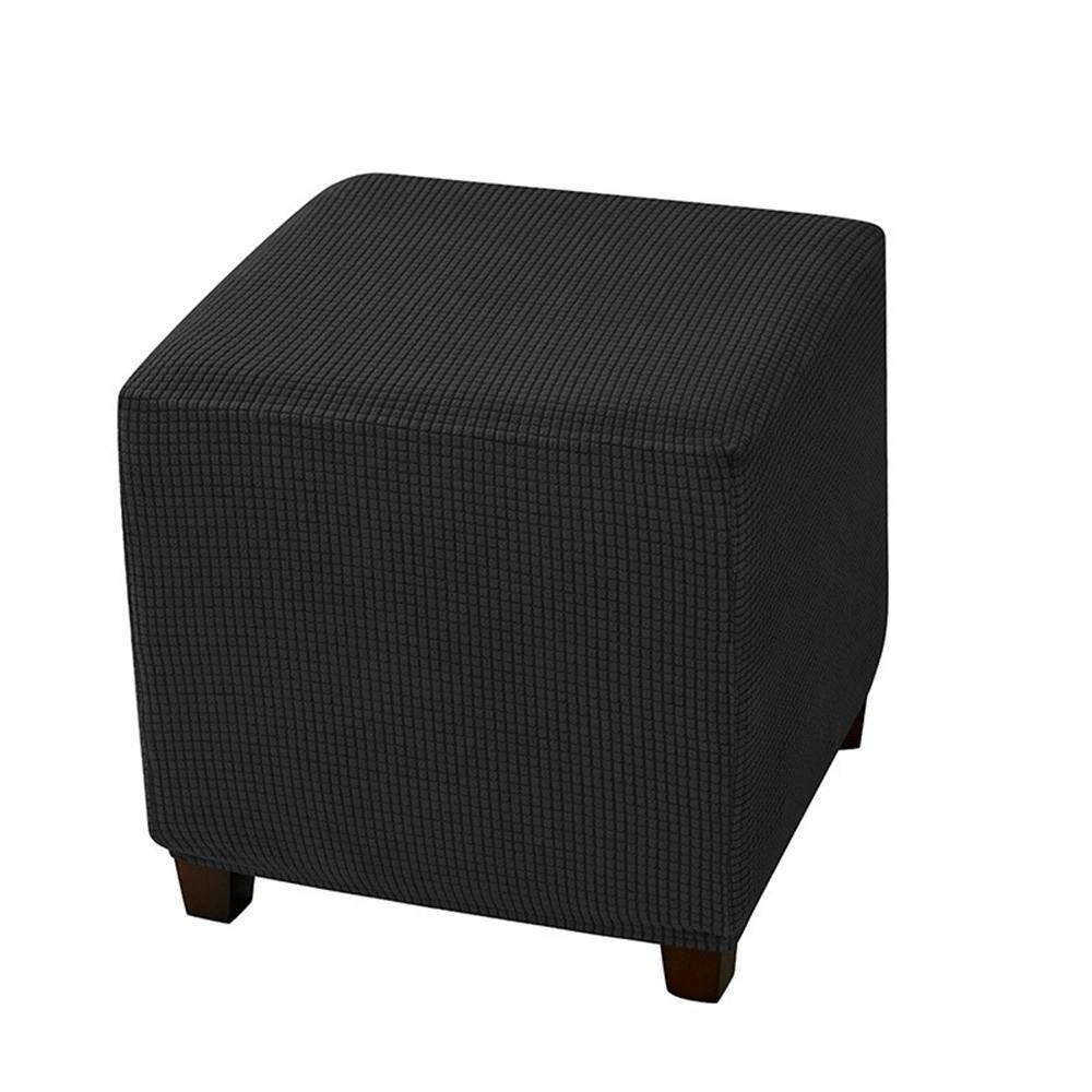 Elastic Jacquard Ottoman Cover Velvet Footrest Slipcover New Footstool Case  Home Decor