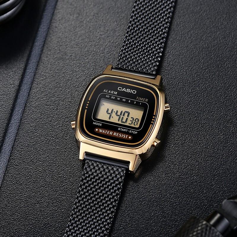 Casio Ανδρικό Νεανικό Μαύρο Ρολόι LA670WEMB-1 LA670WEMB-1