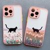 Anime Landscape Painting Cute Cat Phone Case For iPhone 17 16 15 14 Pro Max Plus 11 12 13 Mini Pro Max Shockproof Back Covers