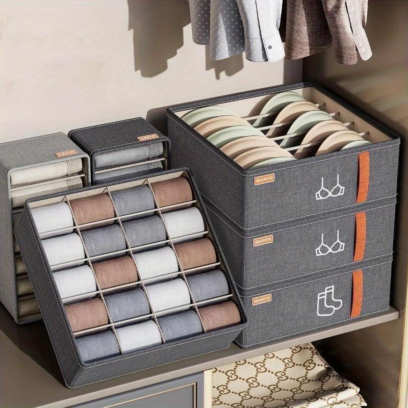 Foldable Compartment Storage Box Home Underwear Socks Fabric Compartment Storage Box Wardrobe Dust-proof Storage
