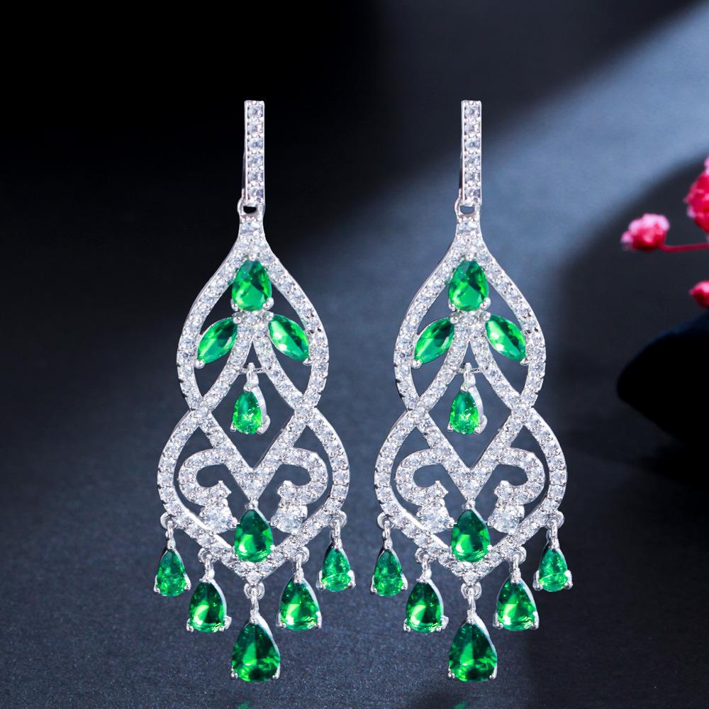 Temperament Long Fringed Earrings, Zircon Bridal Stud Earrings, Ear Jewelry, Women
