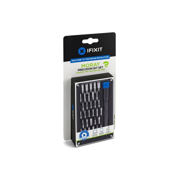 Set tournevis 32 embouts de précision IFIXIT - Moray Precision Bit Set - Acier S2