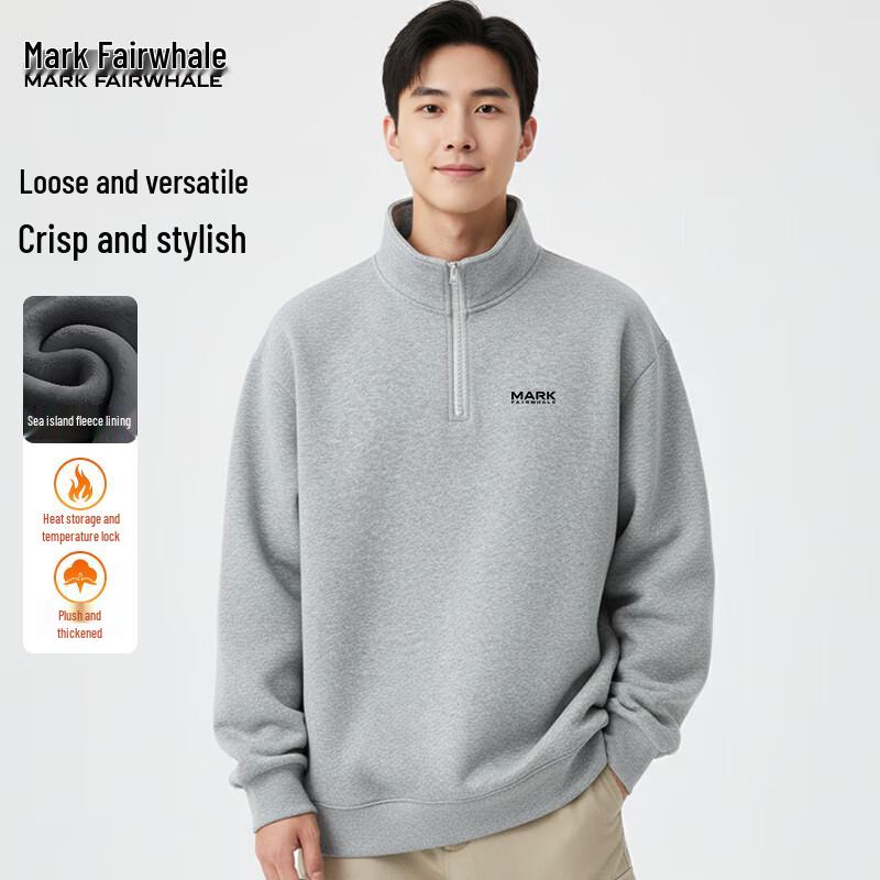 Mark Fairwhale Men's Half-Zip Stand Collar Sweatshirt
