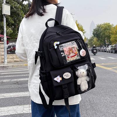 Cute Large Capacity High School Student Schoolbag Backpack For Women Cartoon Style Versatile Backpack Junior Student Backpack