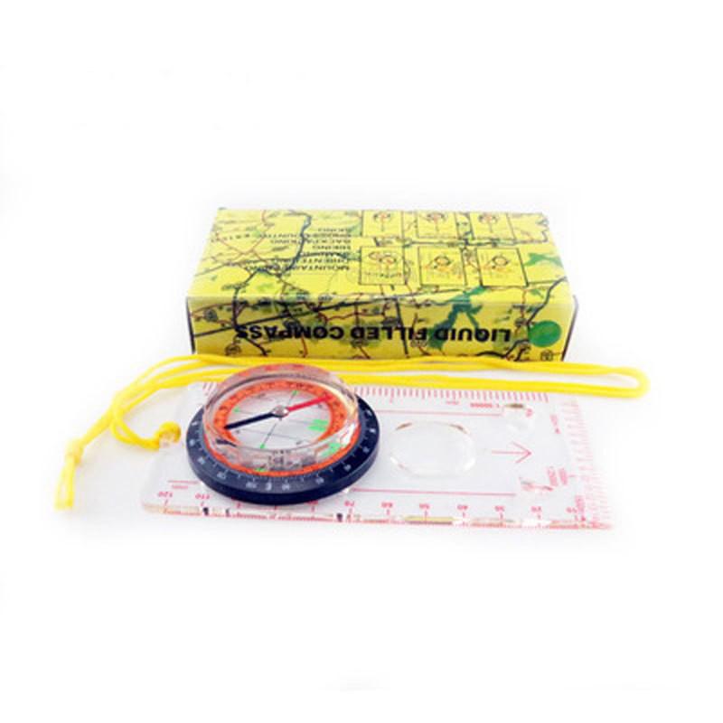 Portable Compass Scale Ruler Multifunction Map Ruler With Lanyard For Outdoor Camping Hiking
