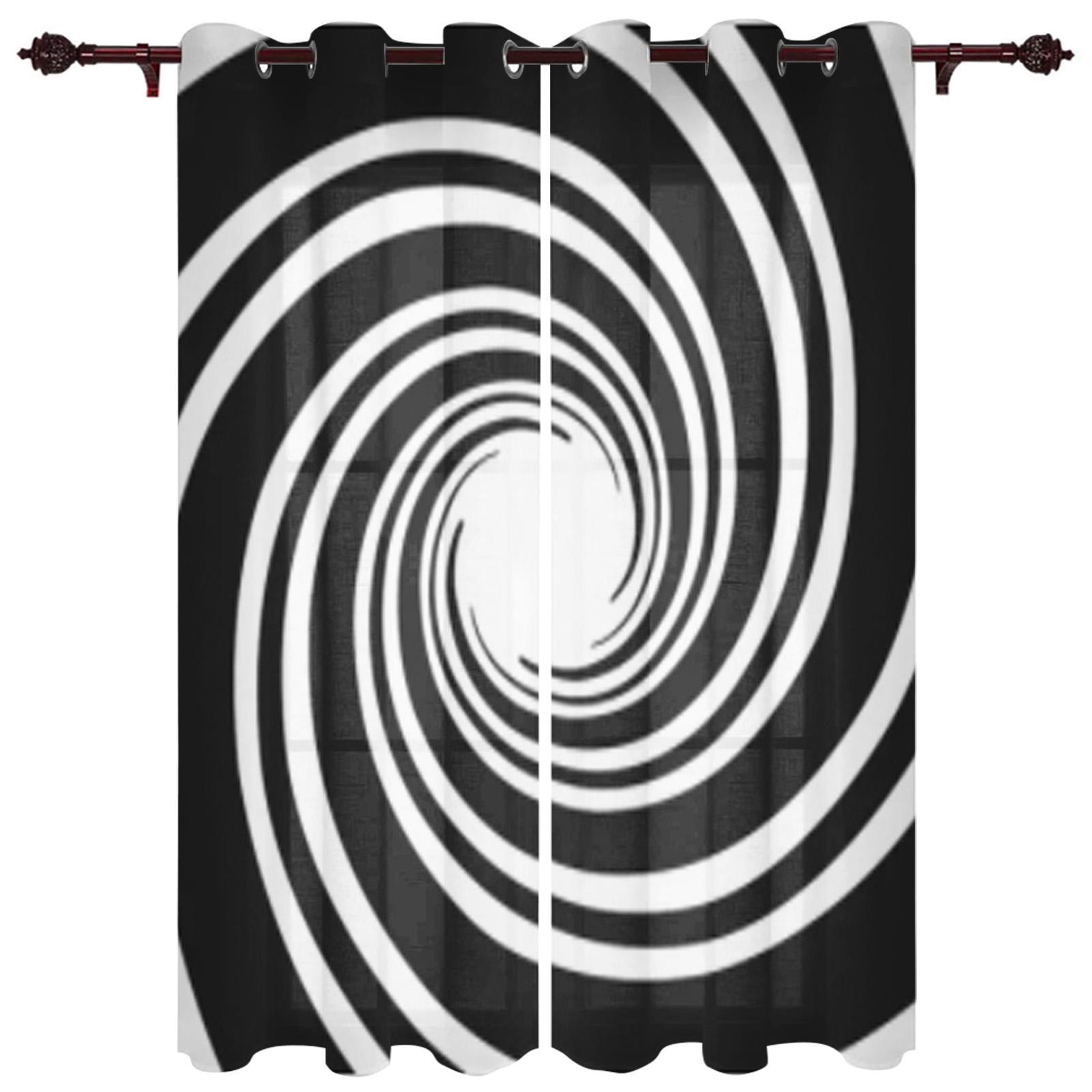 Абстрактные геометрические черно-белые оконные занавески для детской комнаты — фото 19