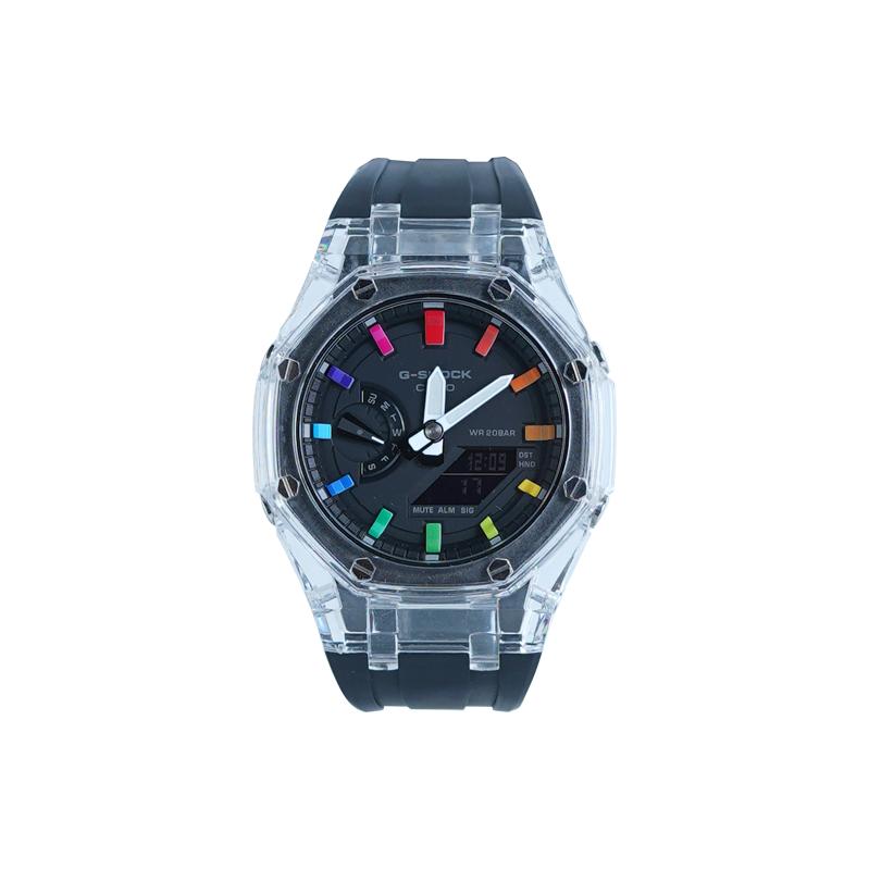 CASIO Men Liquid Crystal/Analog Dual Display Series 48.5mm Black Watch GA-2100-1A-