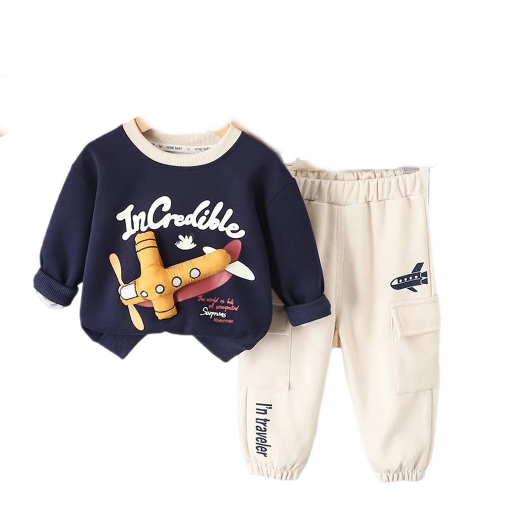 Dětská ležérní souprava s dlouhým rukávem, pohodlné každodenní oblečení