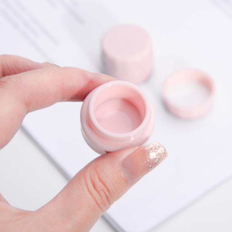 5Pcs 3/5G Empty Plastic Nail Art Cosmetic Round Containers Jar Small Sample Cream Pot Nail Gel Powder Box