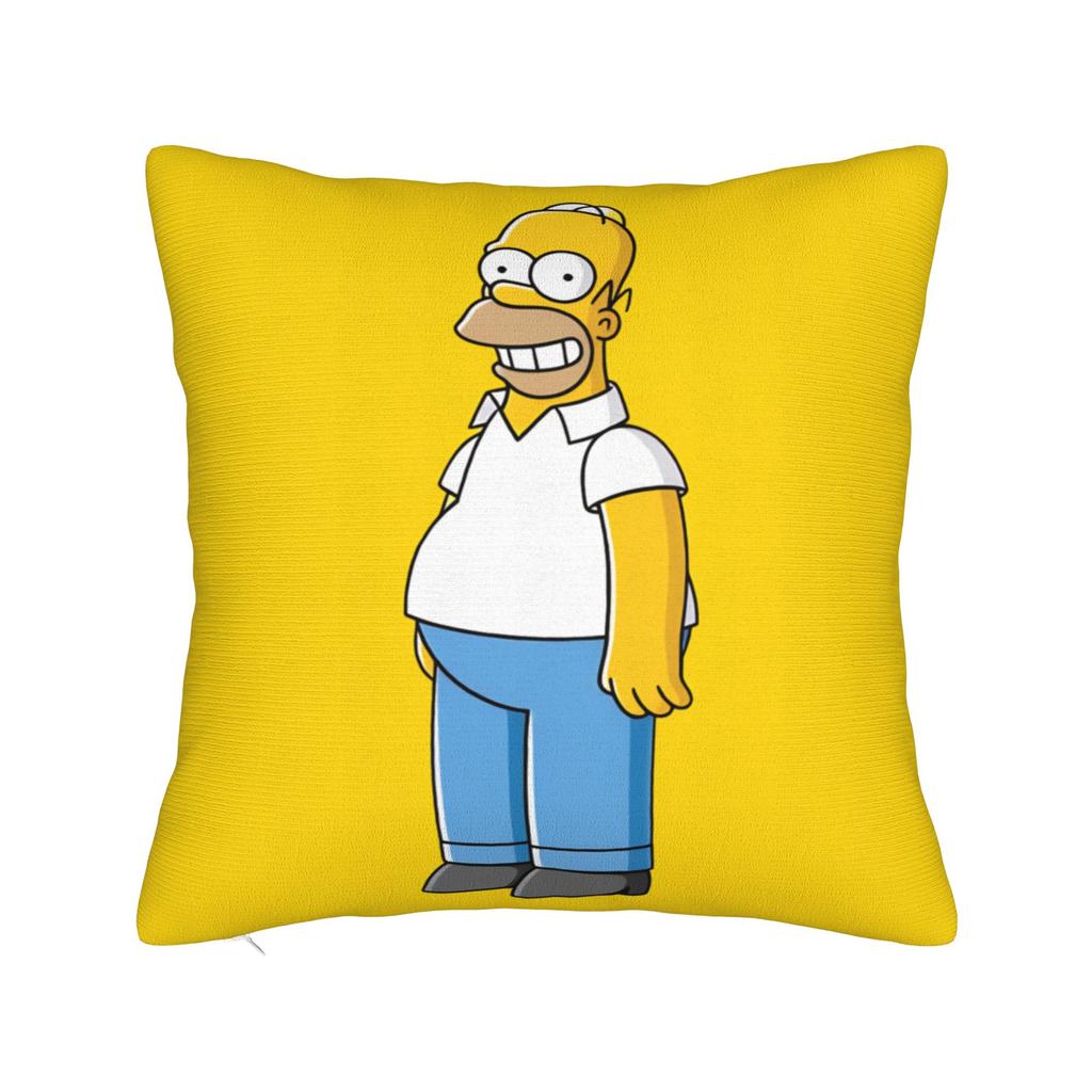 S-Simpsons Characters Group Portrait Pillow Cover Custom Cushion Cover Retro Trendy Pillow Case For Living Room Chair
