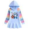 Spring & Fall Girls' Hooded Ruffle Rainbow Dress - Long Sleeve Princess Style