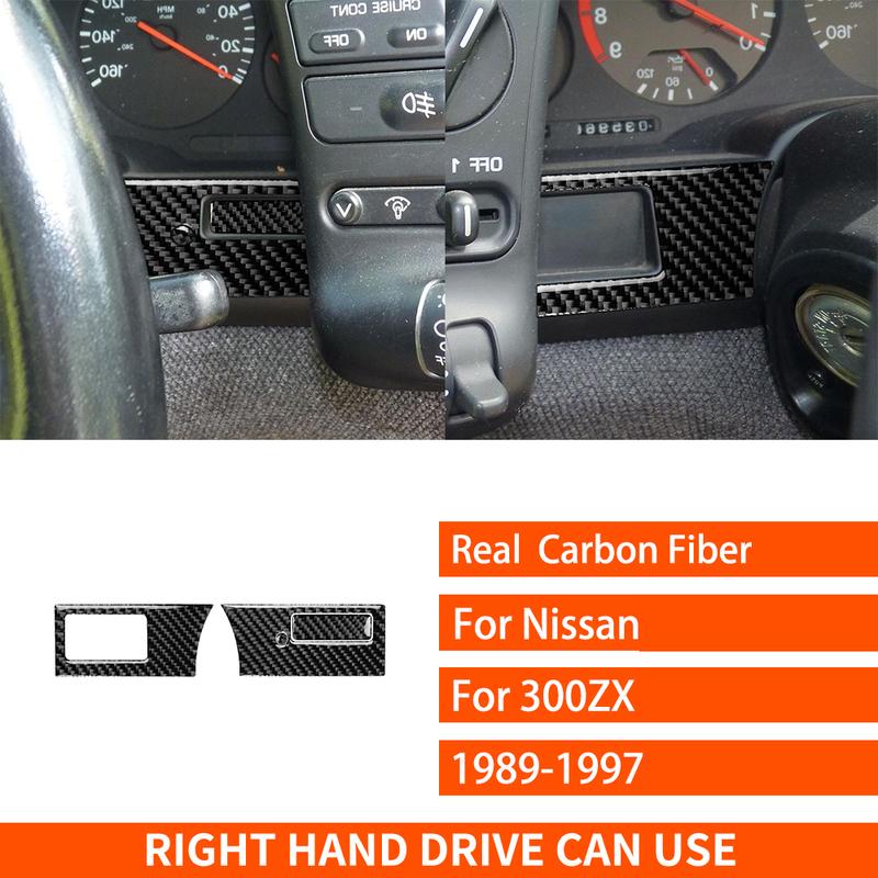 For Nissan 300ZX 1989-1997 Real Carbon Fiber Stickers trument speedometer bottom panel Car Accessories Interior decorative