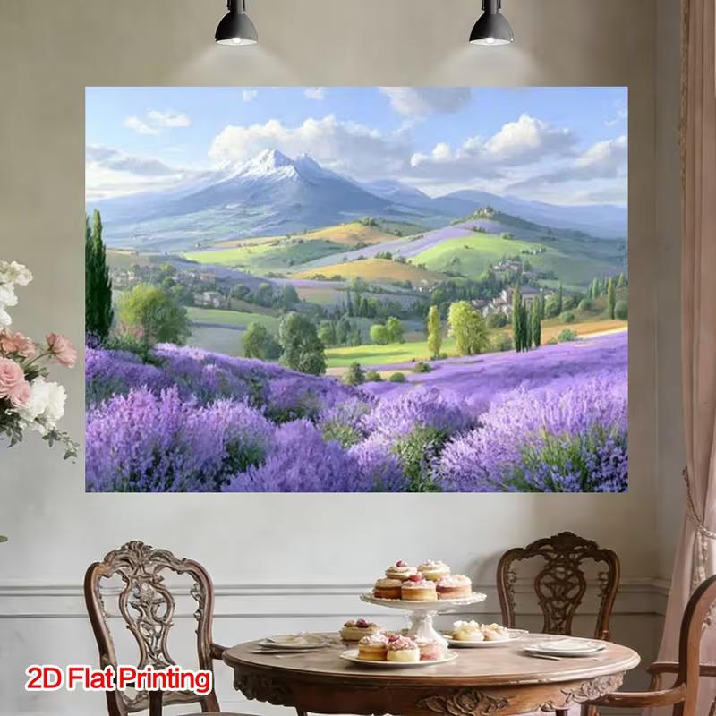2D Provence Lavender Photography Backdrop Mountain Landscape Background