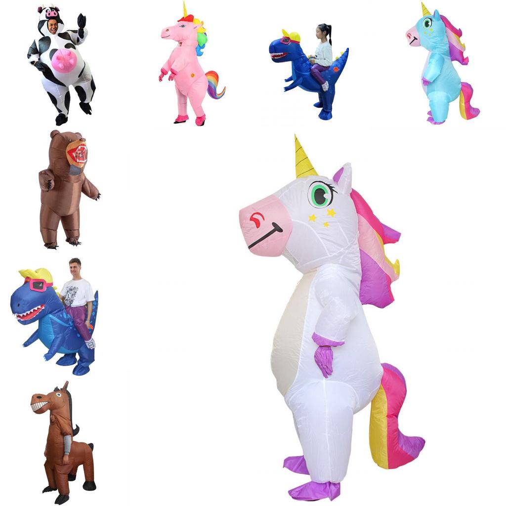 Opblaasbaar Halloween Dinosaurus Paard Eenhoorn Kostuum Voor Podiumoptredens En Kostuums