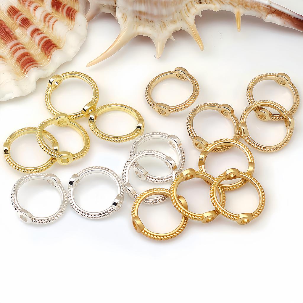 20pcs 6/8/10mm Round Frame Bead Ring Metal Spacer Bead Circle Cap for Jewelry Making DIY Beading Bracelet Necklace Accessories