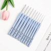 1pc 1.5-6mm Blue Crochet Hook Soft Plastic Handle Aluminum Knitting Needle for Women Adults Kids Children Beginners