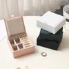 Portable Travel Jewelry Box - Mini Pu Leather Case With Soft Velvet Interior Compact Organizer For Rings Earrings Necklaces