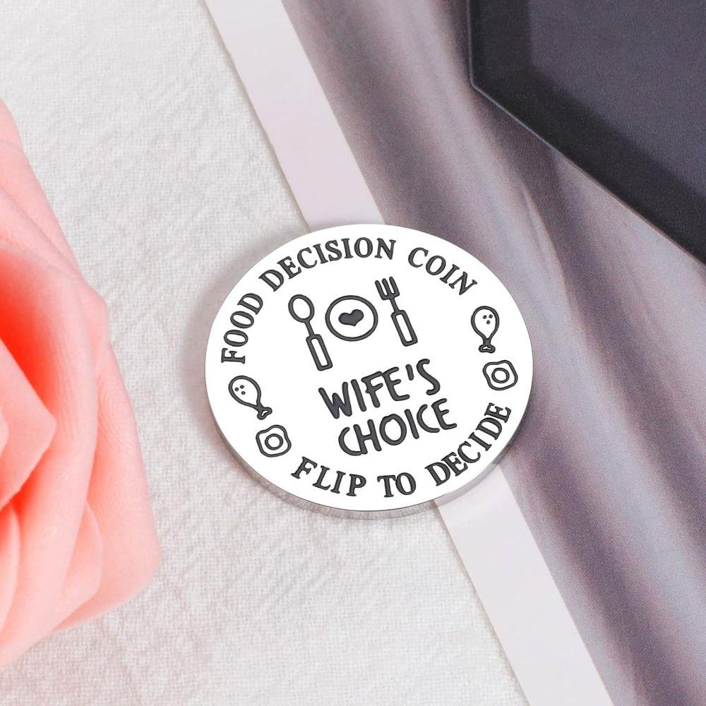 

Двусторонняя монета для принятия решения о еде, уникальная монета для принятия решения с предсказанием, чулки для дня рождения