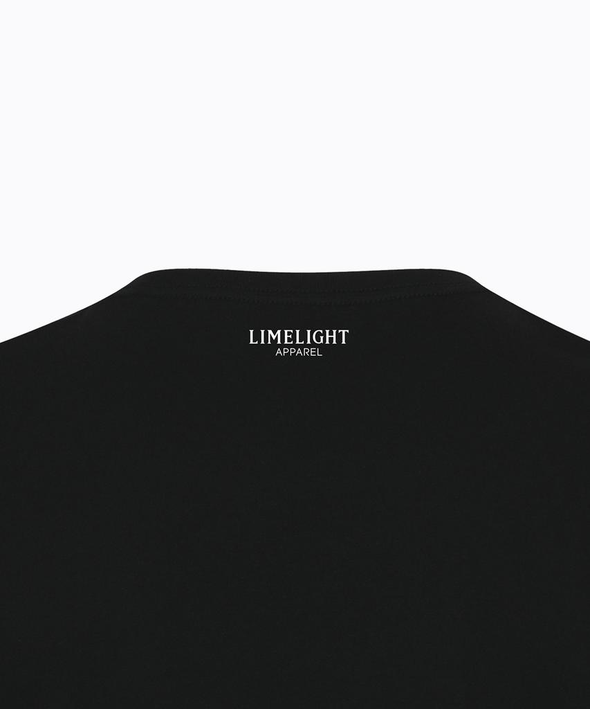 LIMELIGHT APPAREL Athlete Standard Fit Back Logo T-Shirt (Black/White)