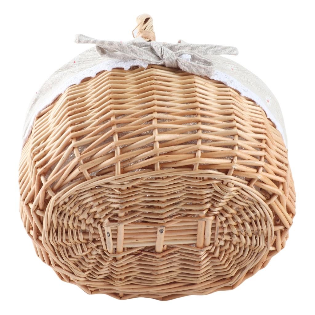 Rattan Storage Basket Hand Made Oval Picnic Storage Basket for Indoor Outdoor
