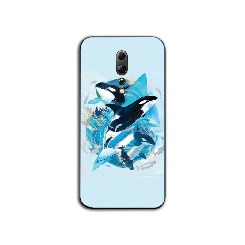 Killer Whale Orca Watercolor Phone Case For OPPO Find X5 X3 X2 A93 Reno 8 7 Pro A74 A72 A53 Soft Black Phone Cover