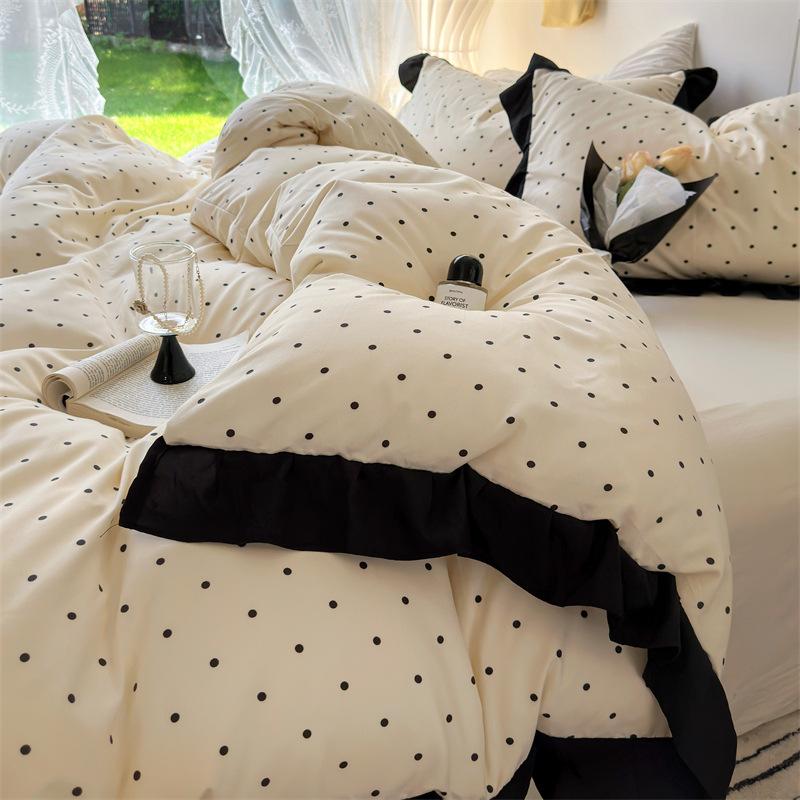 Skin-Friendly French Summer Bed 4Pcs Set, Super Soft Quilt Cover, Mattress Sheet Direct Sales