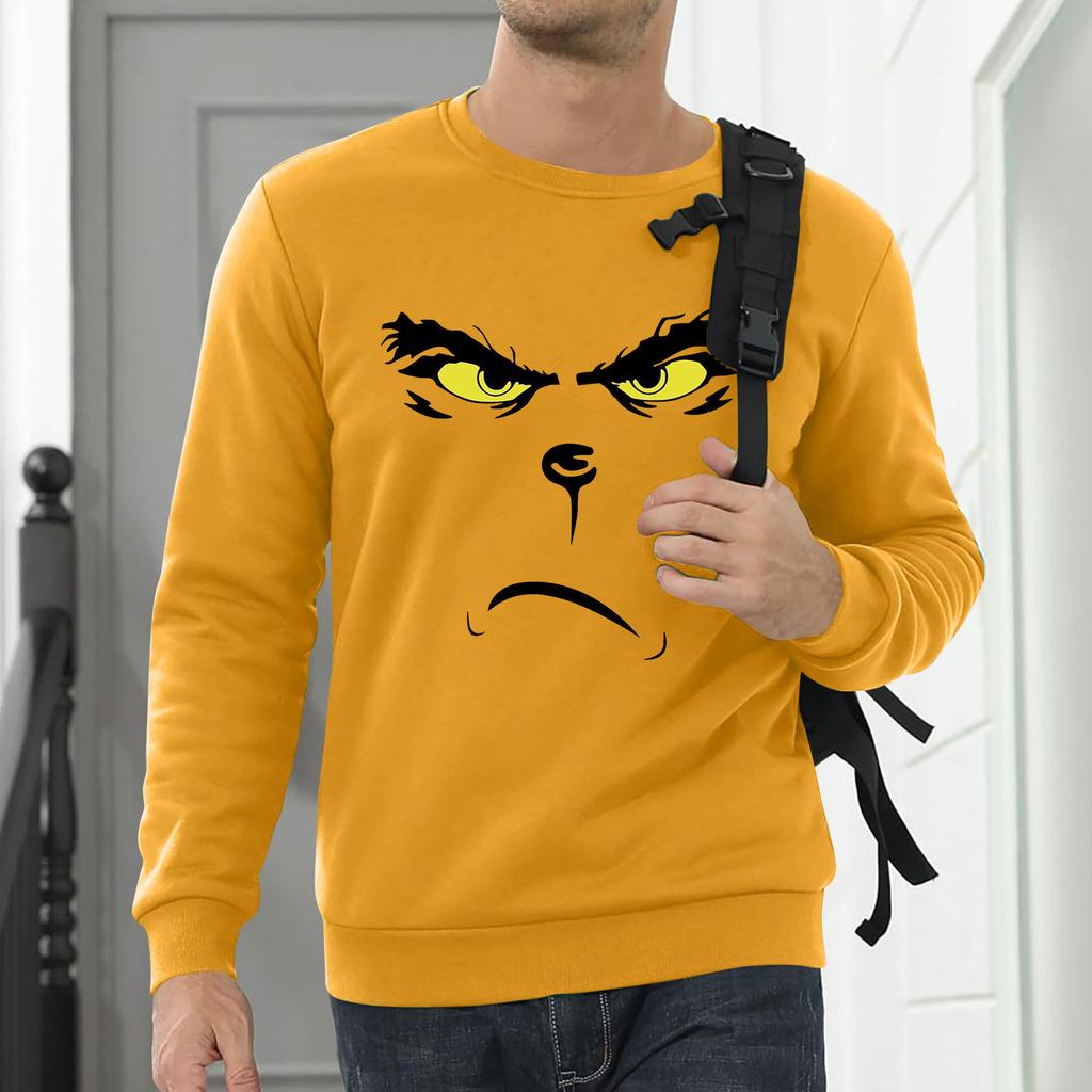 Herr Sweatshirt Julskjorta Långärmad Rolig Helg Crewneck Jul Toppar