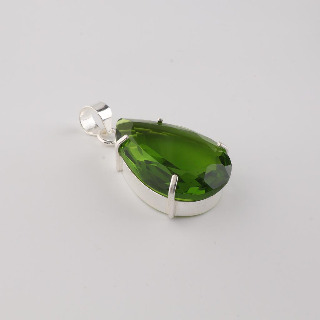 Natural Peridot  Gemstone Silver Women Pendant 1.60" Handmade 925 Sterling Silver Partywear Jewelry For Gift PP-67-1