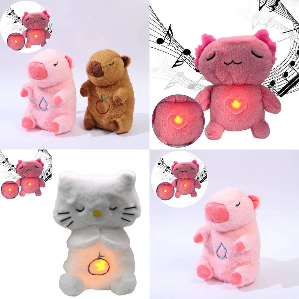 Adorable Plush Bear And Koala Breathing Toy With Soothing Glow And Sound Features