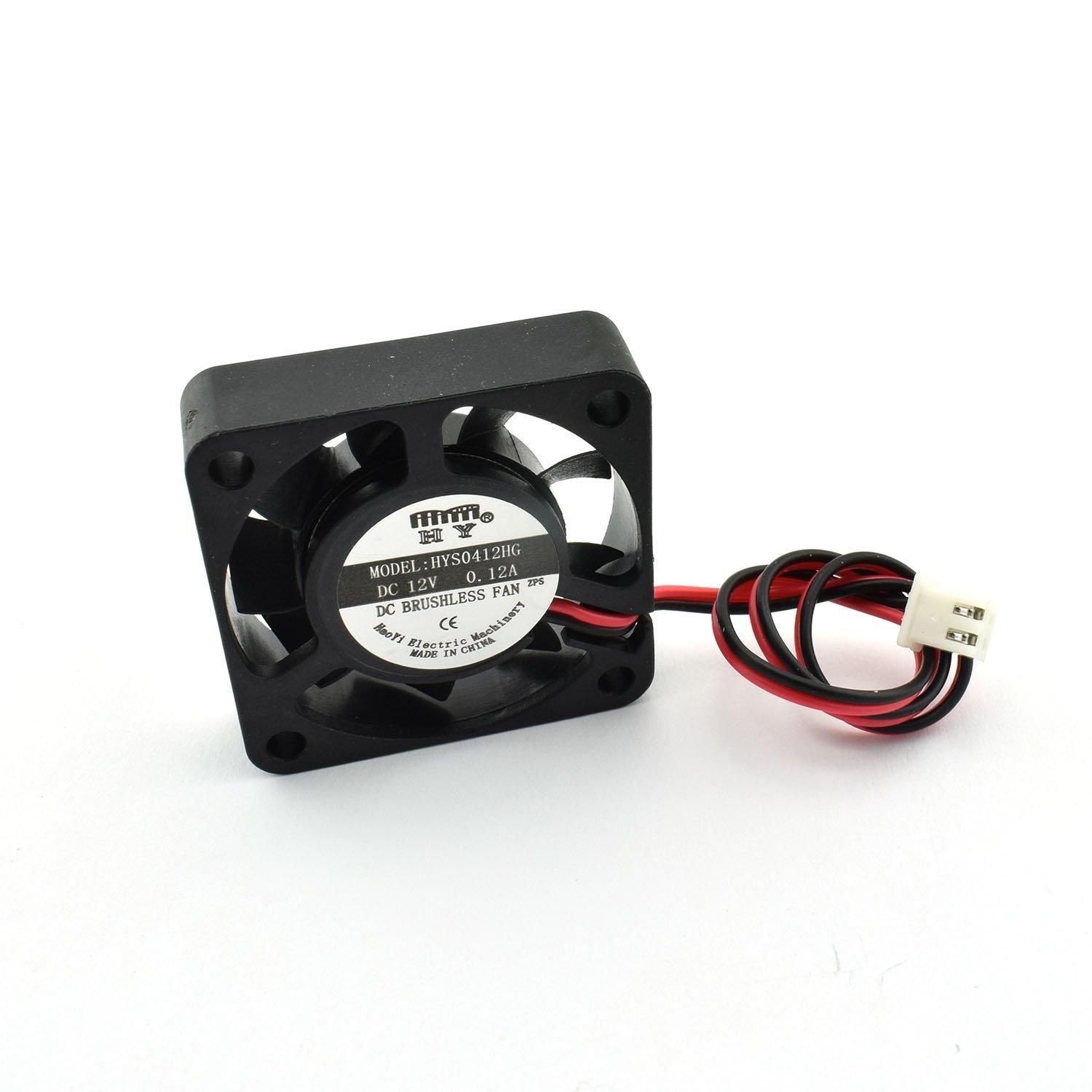 ZYAMY 2-Pack DC 12V Mini Cooling Fan 2Pin Brushless Small Exhaust Fan for 3D Printer Makerbot Accessories Computer CPU Cooler 40x40x10mm