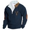 Men's 3D Print Half-Zip Long Sleeve Hoodie Jacket