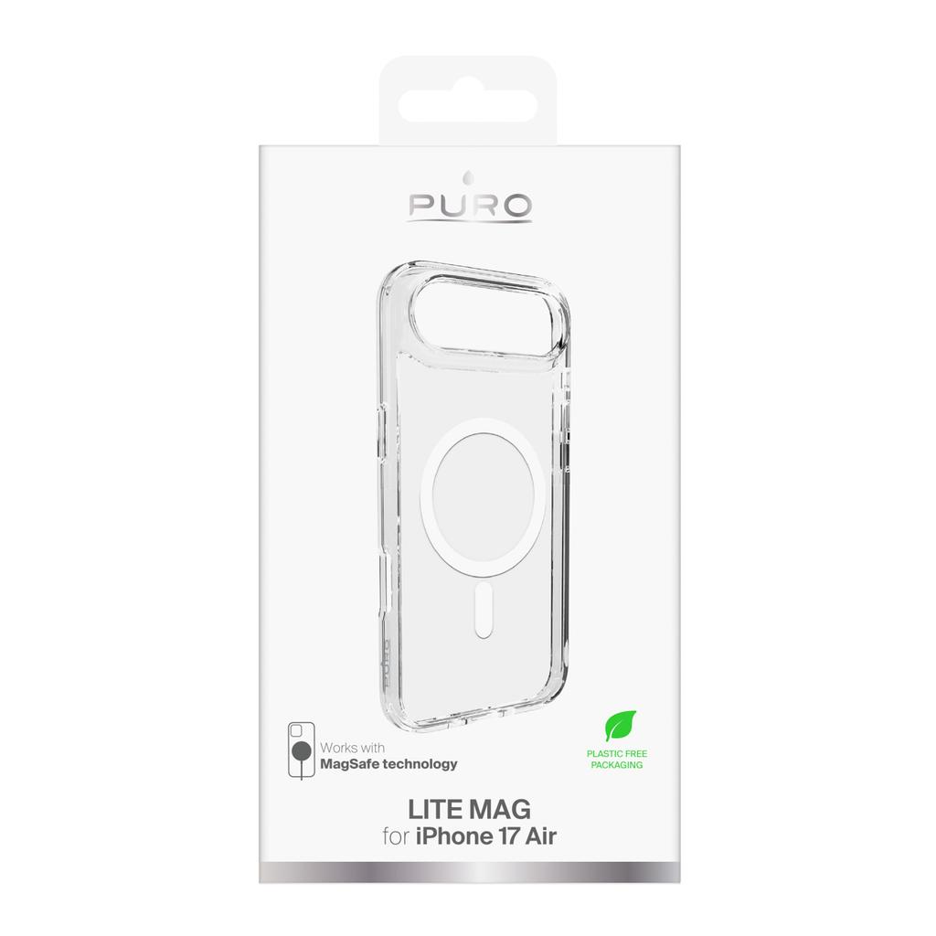 Etui plecki case na iPhone 17 Air TPU PC Lite Mag MagSafe - przezroczyste biały pierścień