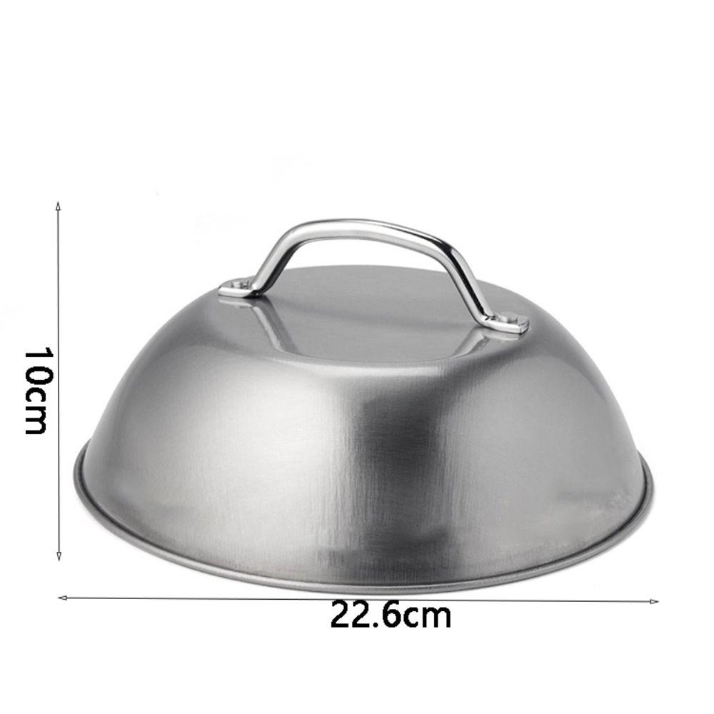With Handle Stainless Steel Steak Cover Lid Round Meal Food Cover Cheese Melting Dome  Home