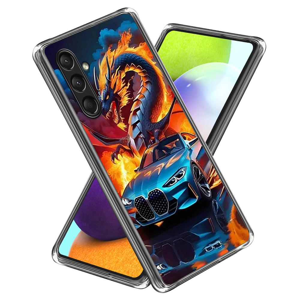 

For Samsung Galaxy A36 5G Case Pattern Printed IMD Shockproof TPU Phone Cover Sports Car Dragon