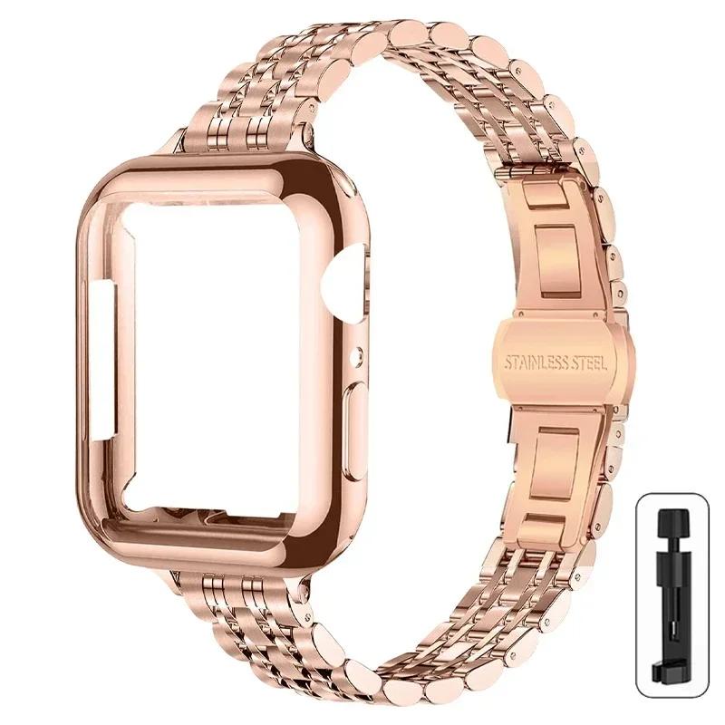 Metallarmband+Gehäuse für Apple Watch Ultra2 Armband 49mm 42mm 41mm 45mm 40mm 44mm Abdeckung Stahlarmband Für Iwatch Serie 9 8 7 6 SE 5 4