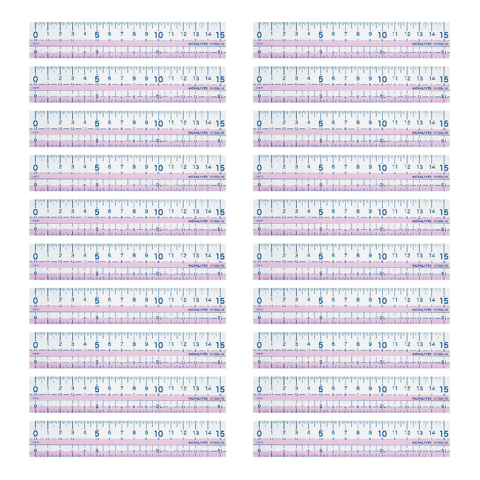 

KOKUYO Straight Line Ruler Manabisuto Recycled PET Resin Scale 15cm Pink Set of 20 GY-GBA110PX20