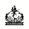 Iron Art Wall Decor Mermaid Name Sign Personalized Black Metal Indoor Outdoor Bedroom Gift