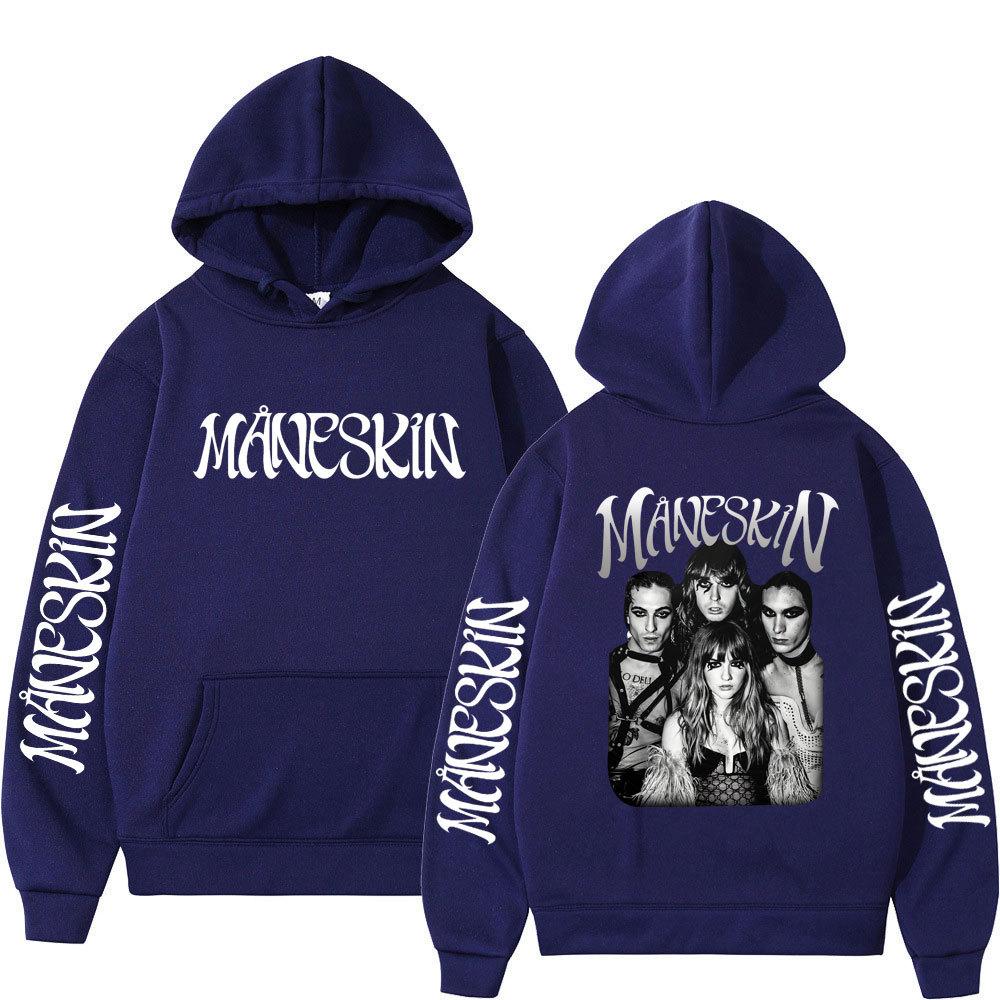 Italienische Rockband Maneskin Hoodies Sänger Grafikdruck Sweatshirts für Fans Lässige Langarm Herren-/Damenbekleidung Kapuzenpullover