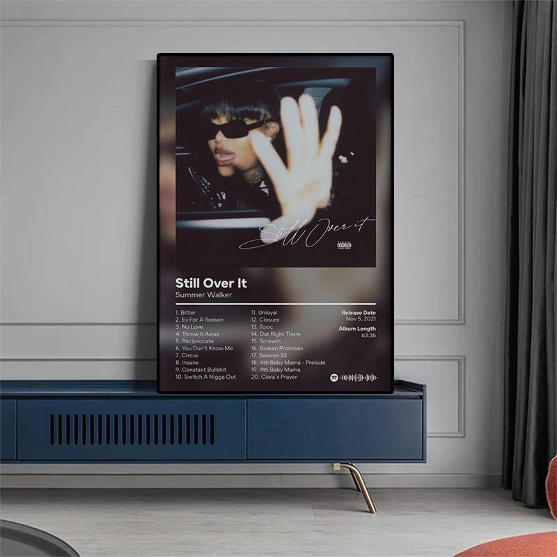 Pop Rap Musik Album Cover Künstler Summer Walker Poster Rapper Hip Hop Rock Still Over It Leinwand Kunst Raum Home Wand Dekor Bild
