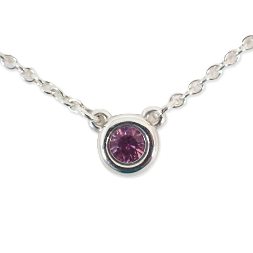 [Pre-owned] TIFFANY 925 By the Yard Pink Sapphire Necklace/j54-2