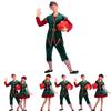 Men's And Women's Holiday Santa's Helper Costume With Soft Touch For Festive Cheer