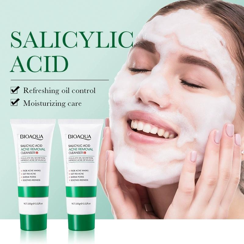 BIOAQUA Salicylic Acid Facial Cleanser Acne Treatment Moisturizing Oil Control Face Wash Foam Face Cleanser Skin Care