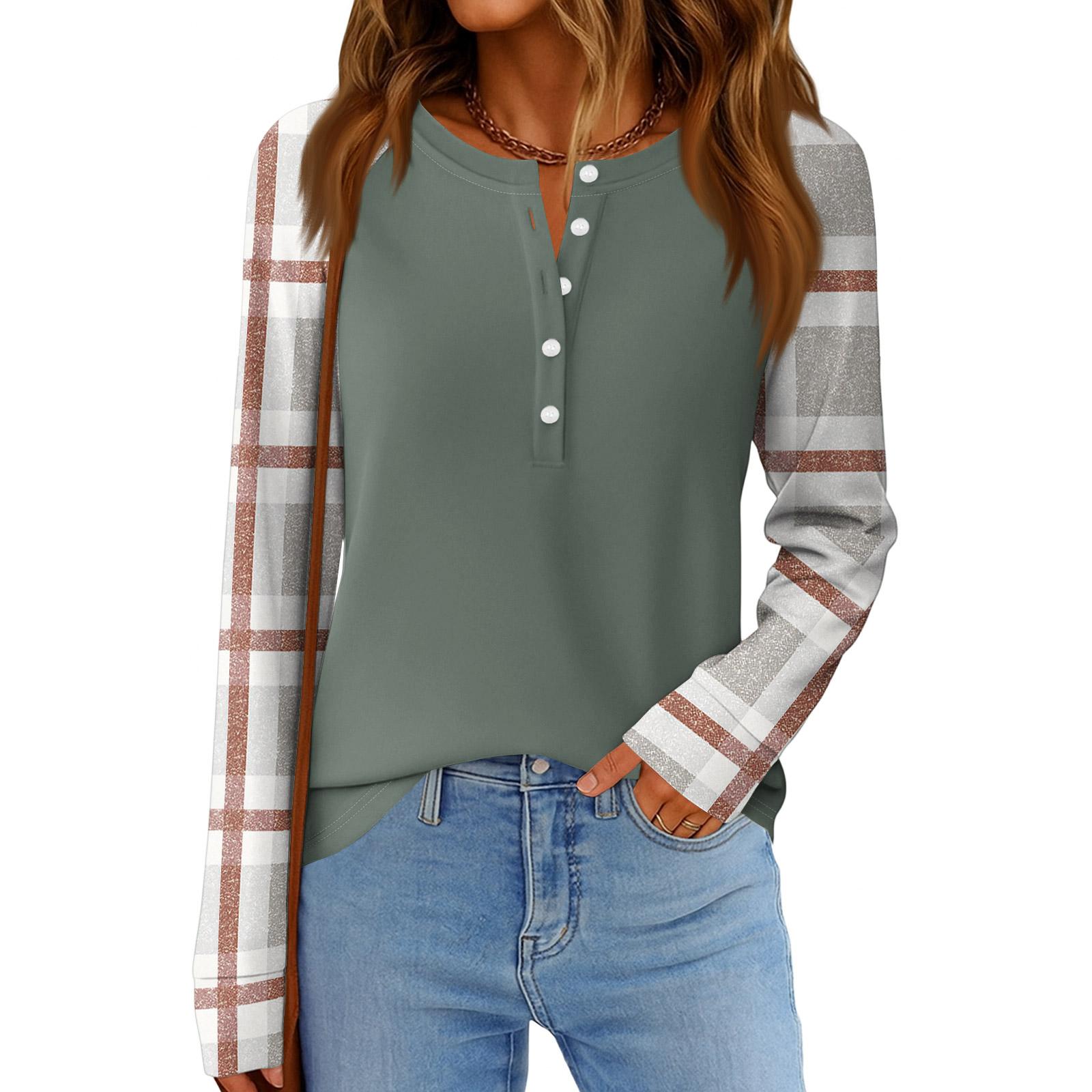 

Women s Fashion Loose Long Sleeve Round Neck Casual Top XL