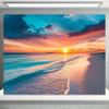 Summer sunset themed photography backdrop, palm trees, tropical ocean, beach, natural landscape, party banner, decor3068