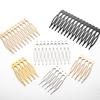 10Pcs 5-22 Teeth Black Side Combs Metal Hair Hairpin Clips Women DIY Jewelry Making Wedding Hair Comb Headwear Accessories