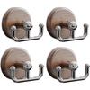 Multi-Function For Door Wreath Suction Cup Hook- No Drill Wood Grain Hooks(4Pcs), Front For Door Compatible